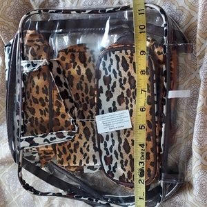 Animal clear bag with 3 smaller make up bags included.
